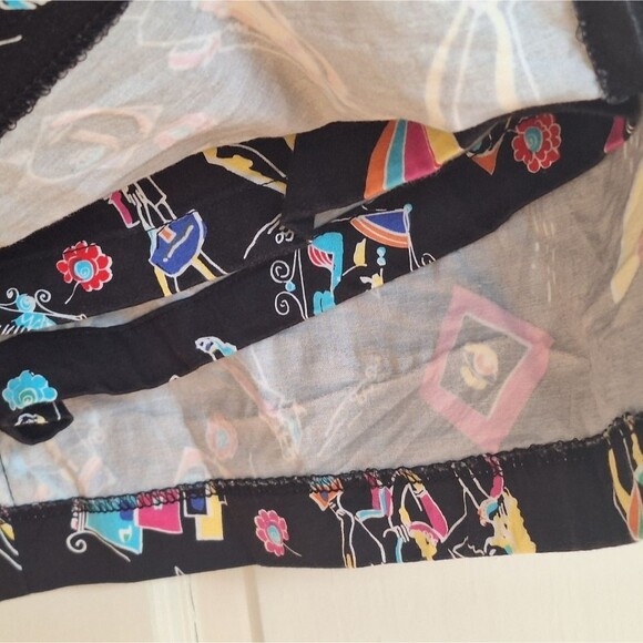 ATTYRE NY Colorful Skort 8P Black with Brite Multi Retro Fun City Ladies Print - Picture 14 of 16